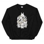 Ghibli Movie Characters Compilation in Black and White Sweatshirt Unisex