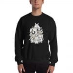 Ghibli Movie Characters Compilation in Black and White Sweatshirt Unisex Ghibli Store ghibli.store