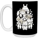 Ghibli Movie Characters Compilation in Black and White Mug