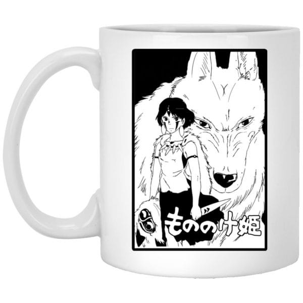 Princess Mononoke Black & White Mug Ghibli Store ghibli.store