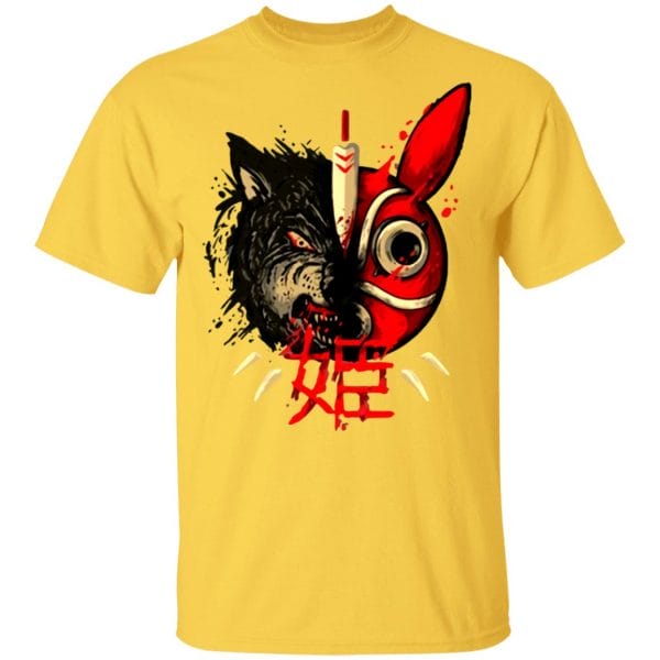 Princess Mononoke Mask & Wolf T shirt Ghibli Store ghibli.store