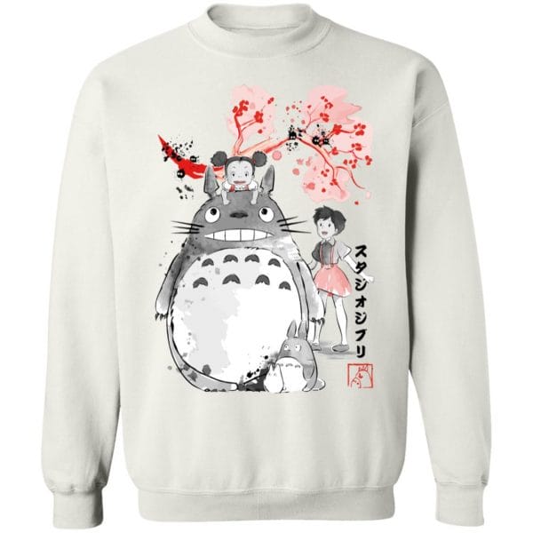 Totoro and the Girls by Sakura Flower Sweatshirt Ghibli Store ghibli.store