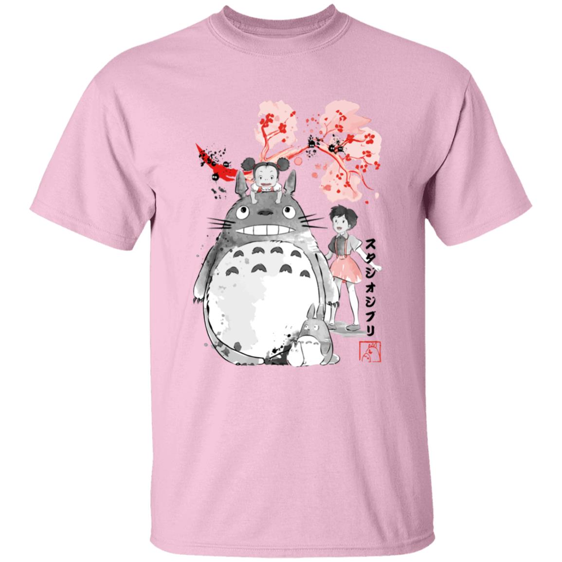 Totoro and the Girls by Sakura Flower T Shirt Ghibli Store ghibli.store