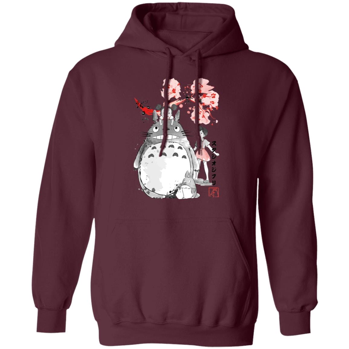 Totoro and the Girls by Sakura Flower Hoodie Ghibli Store