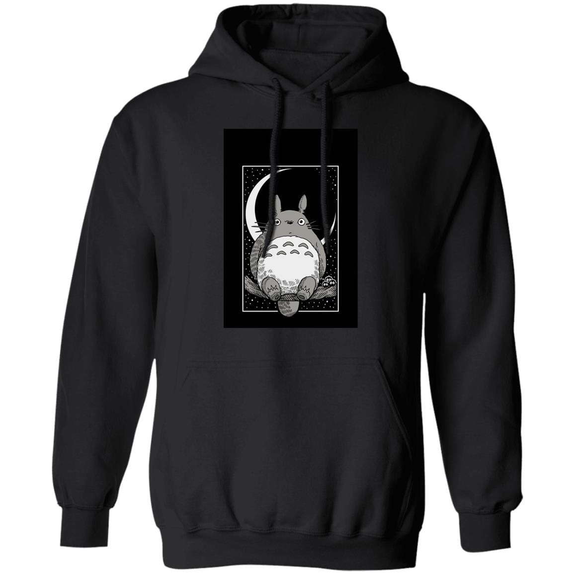 My Neighbor Totoro by the Moon Black & White Hoodie Unisex My Neighbor Totoro by the Moon Black & White Hoodie Unisex