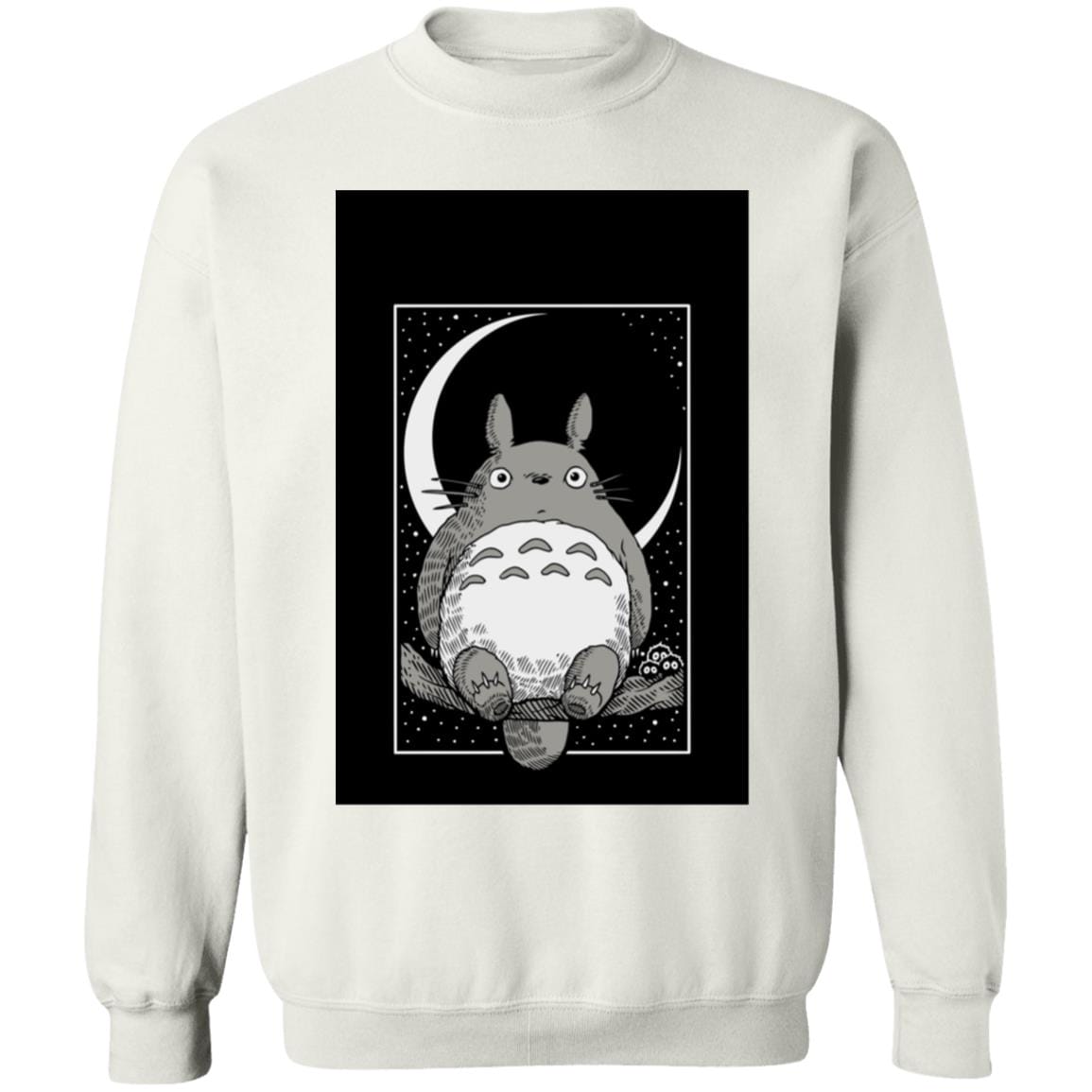 My Neighbor Totoro by the Moon Black & White Sweatshirt Unisex Ghibli Store ghibli.store