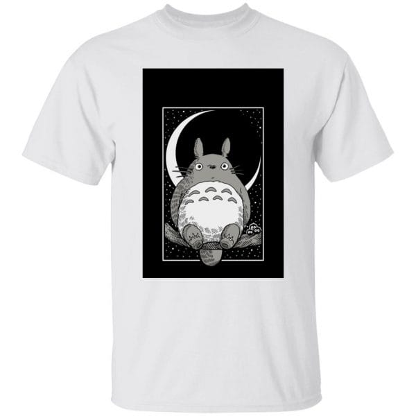My Neighbor Totoro by the Moon Black & White T Shirt Unisex Ghibli Store ghibli.store
