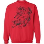 Princess Mononoke and The Wolf Creative Art Sweatshirt Unisex Ghibli Store ghibli.store