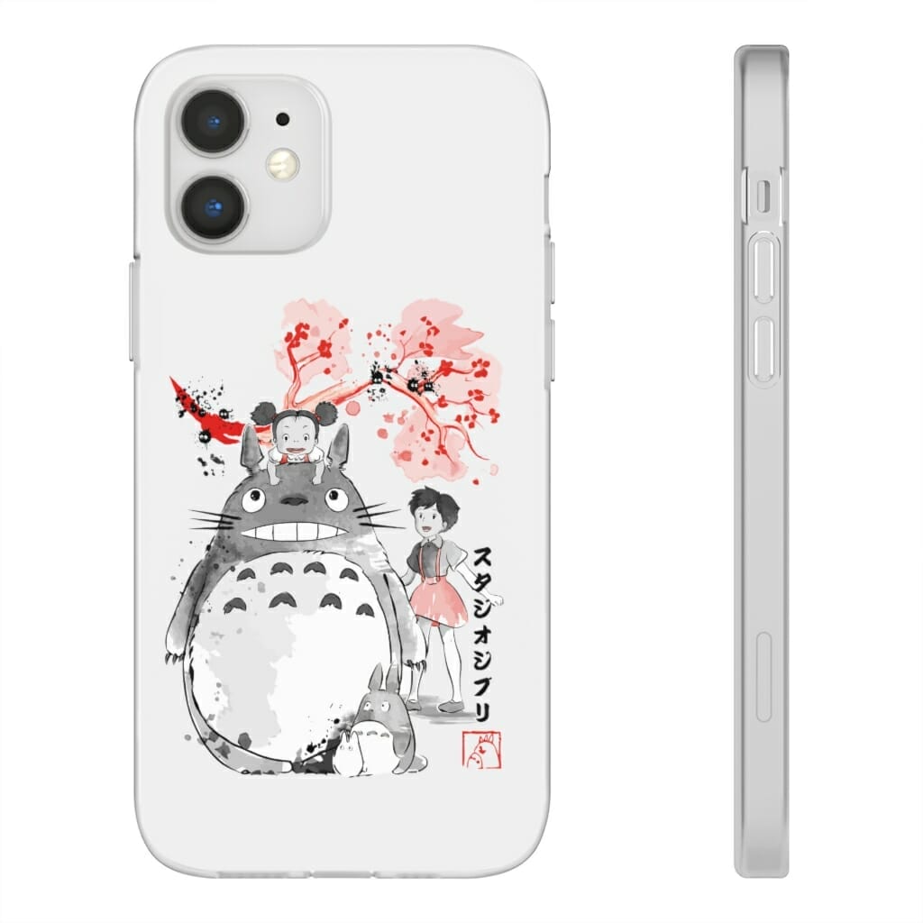 Totoro and the Girls by Sakura Flower iPhone Cases