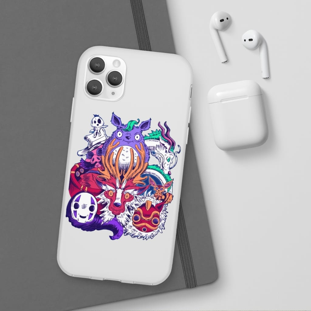 Ghibli Characters creepy style iPhone Cases