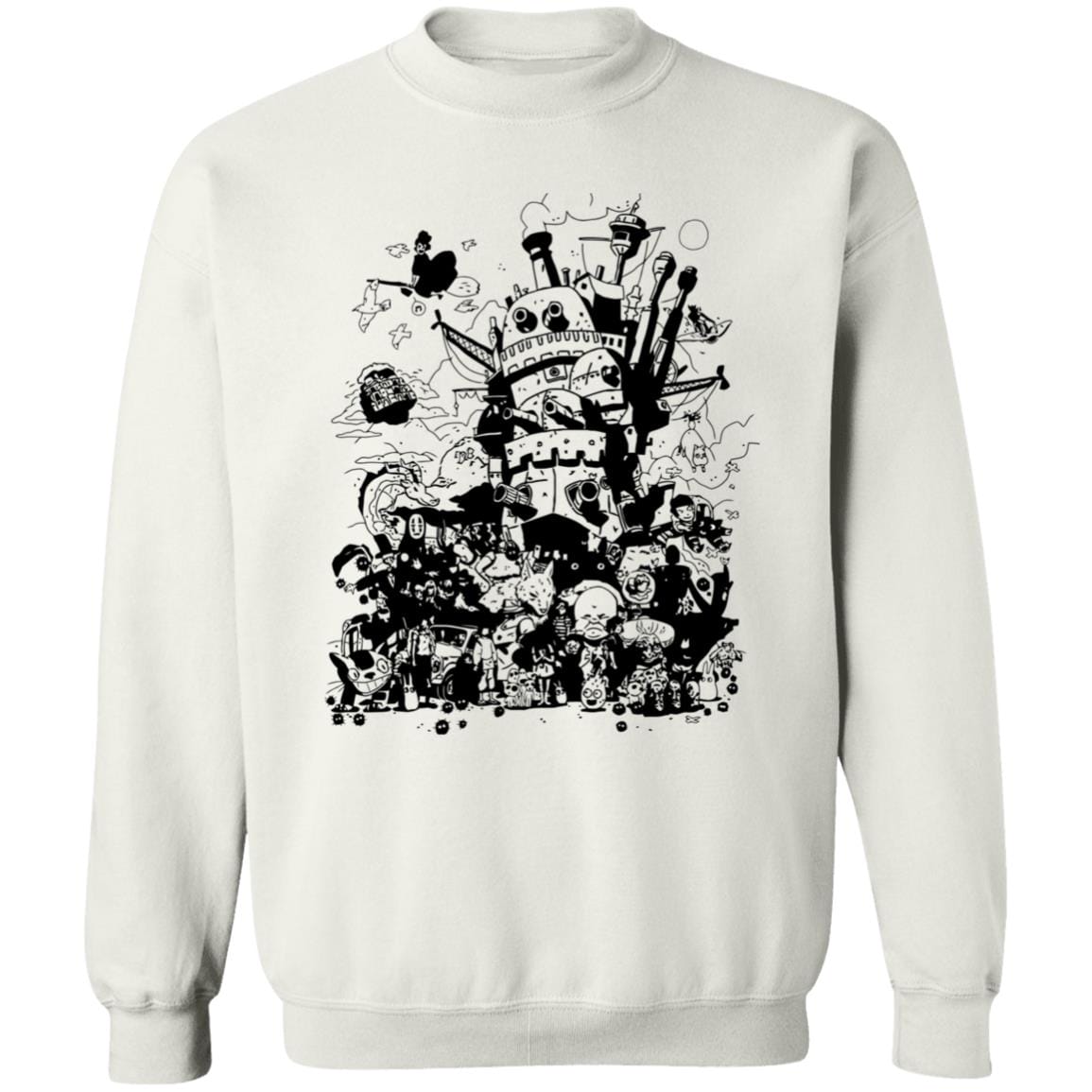 Studio Ghibli Art Collection Black and White Sweatshirt