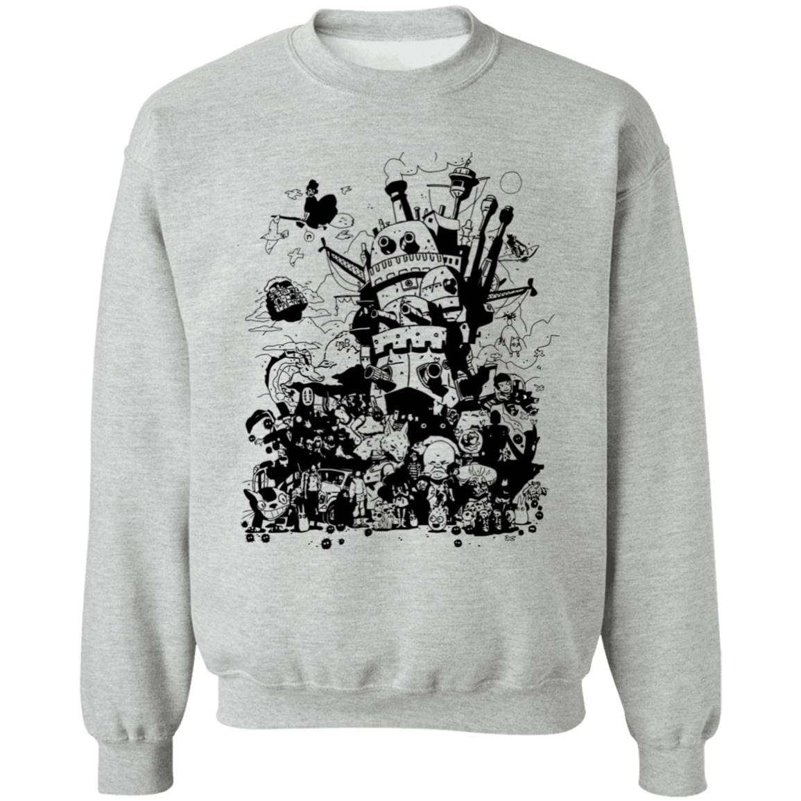 Studio Ghibli Art Collection Black and White Sweatshirt