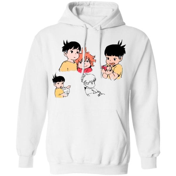 Ponyo and Sosuke Sketch Hoodie Ghibli Store ghibli.store
