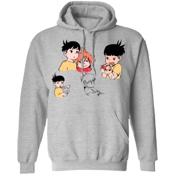 Ponyo and Sosuke Sketch Sweatshirt Ghibli Store ghibli.store