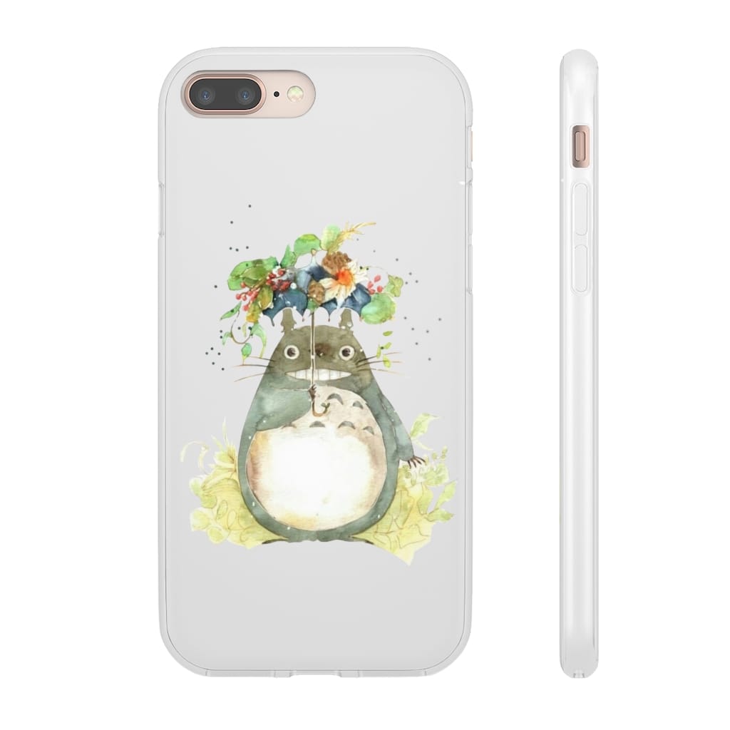 Totoro with Flower Umbrella iPhone Cases