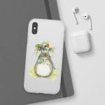 Totoro with Flower Umbrella iPhone Cases