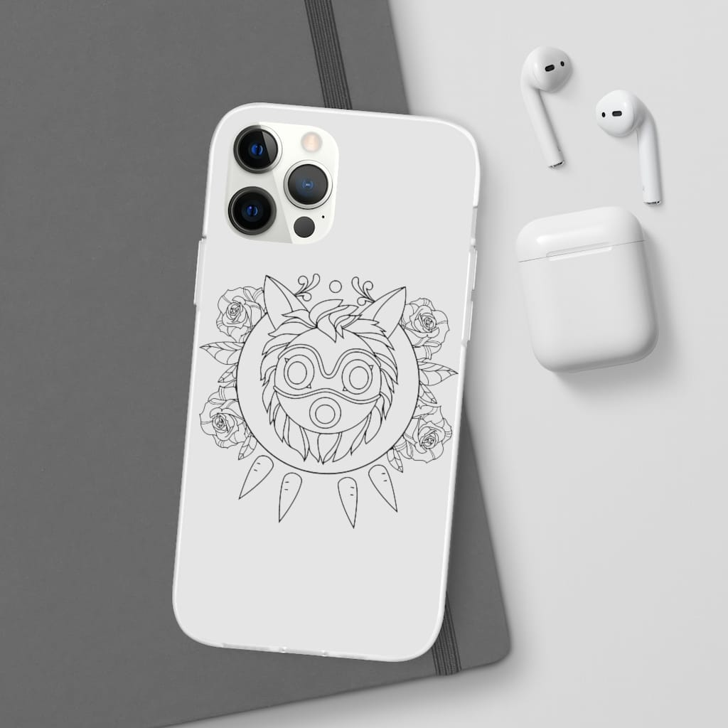 Princess Mononoke Mask in Black and White iPhone Cases