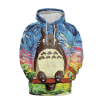 Totoro and The Starry Night 3D Hoodie Ghibli Store ghibli.store