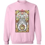 Totoro Stained Glass Art Sweatshirt Ghibli Store ghibli.store