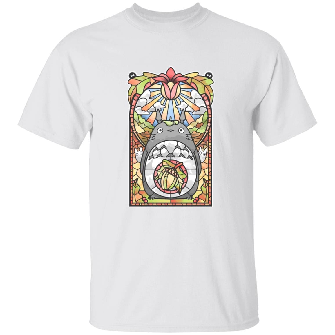 Totoro Stained Glass Art T Shirt