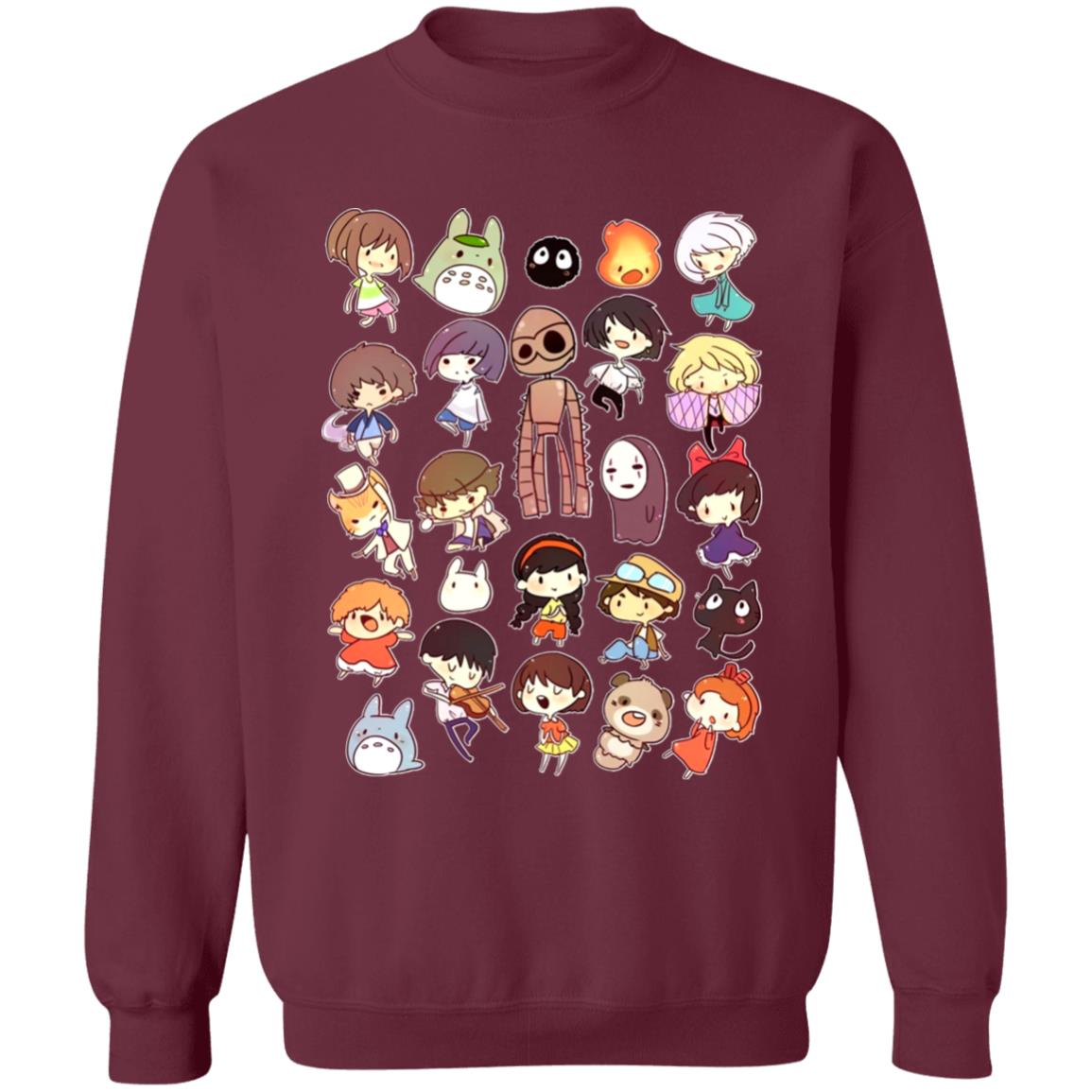 Ghibli Movie Characters Cute Chibi Collection Sweatshirt