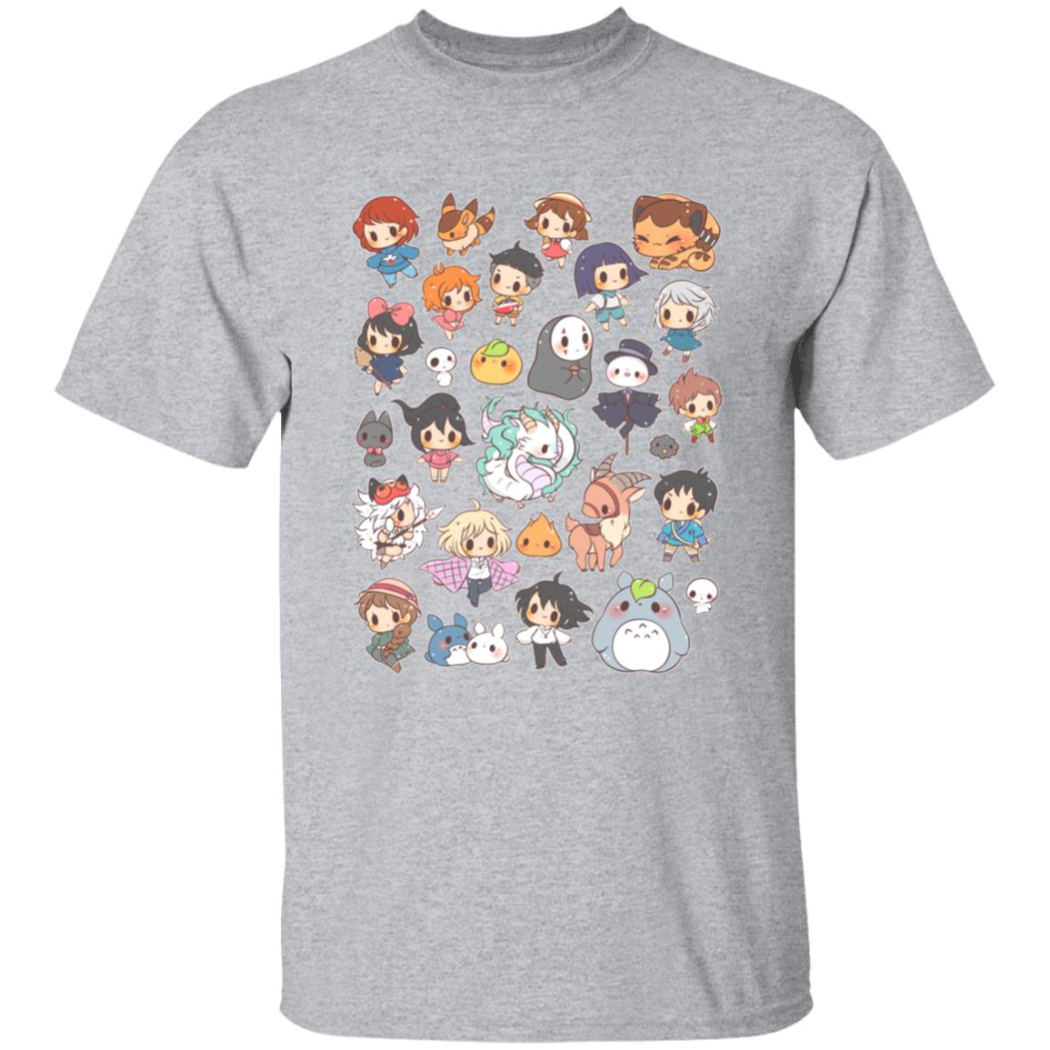 Ghibli Characters Cute Chibi Collection T Shirt