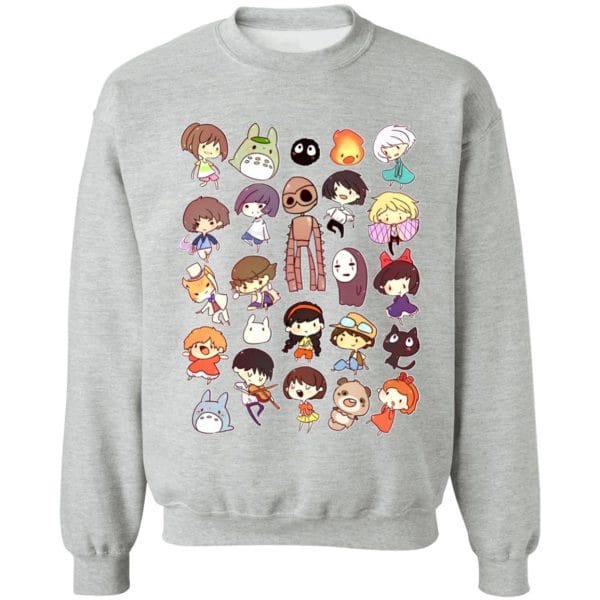 Ghibli Movie Characters Cute Chibi Collection Sweatshirt Ghibli Store ghibli.store