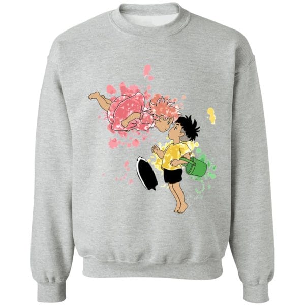 Ponyo and Sosuke Colorful Sweatshirt Unisex Ghibli Store ghibli.store