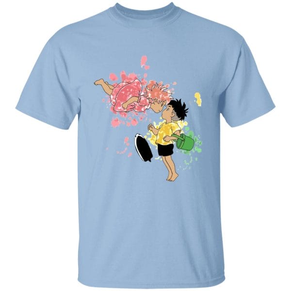 Ponyo and Sosuke Colorful T Shirt Unisex Ghibli Store ghibli.store