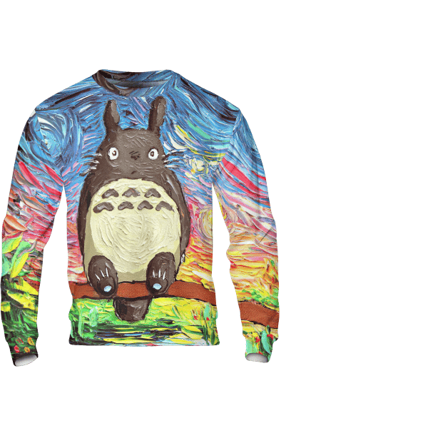 Totoro and The Starry Night 3D Sweatshirt Ghibli Store ghibli.store