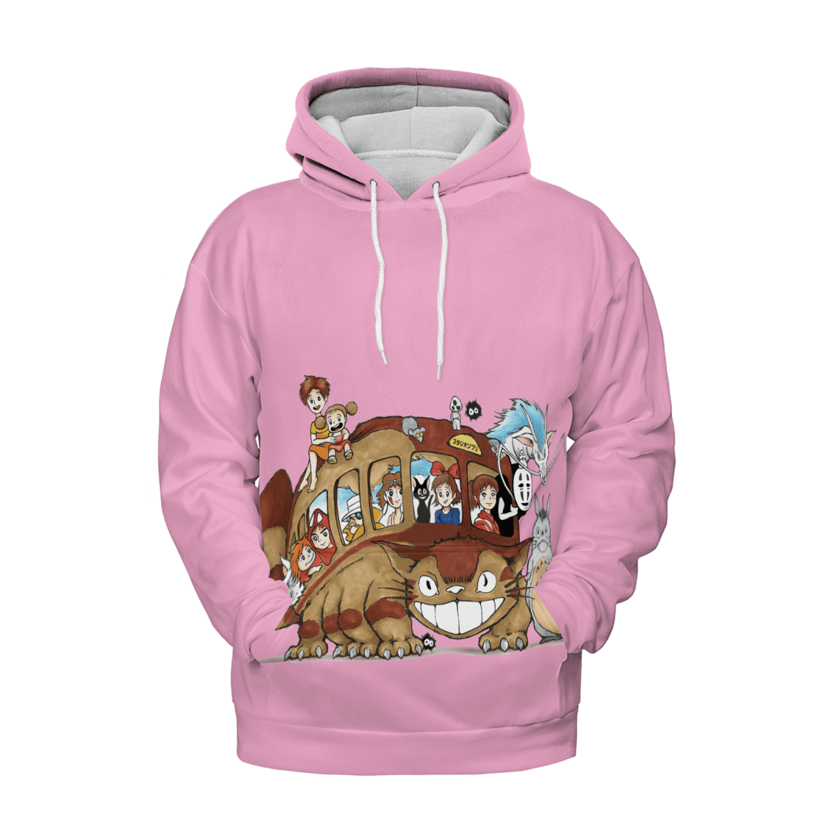 Ghibli Characters on Cat Bus 3D Hoodie Ghibli Store ghibli.store