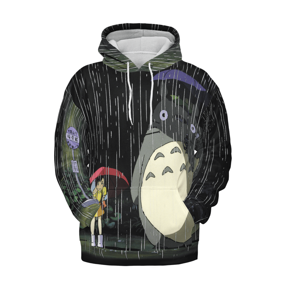 Totoro and The Sisters at the Bus Stop 3D Hoodie Ghibli Store ghibli.store