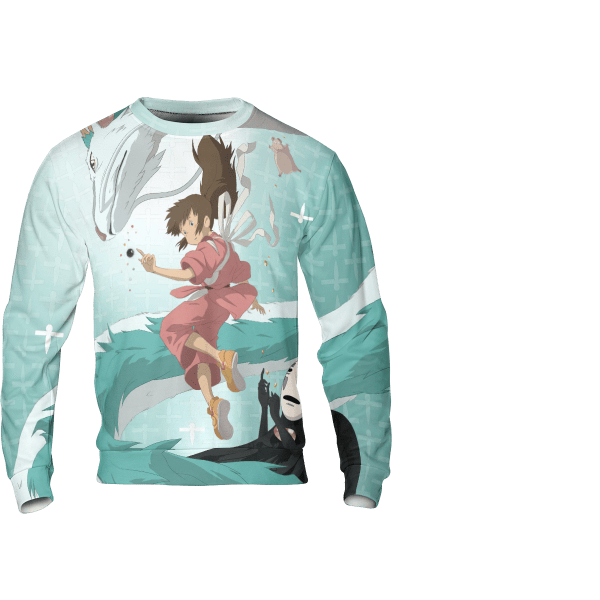 Totoro at the Cat Bus Stop 3D Sweatshirt Ghibli Store ghibli.store