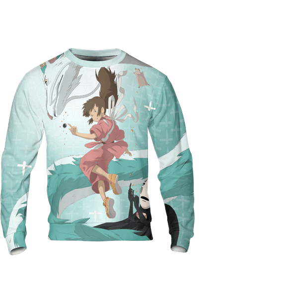 Totoro and The Sisters at the Bus Stop 3D Sweatshirt