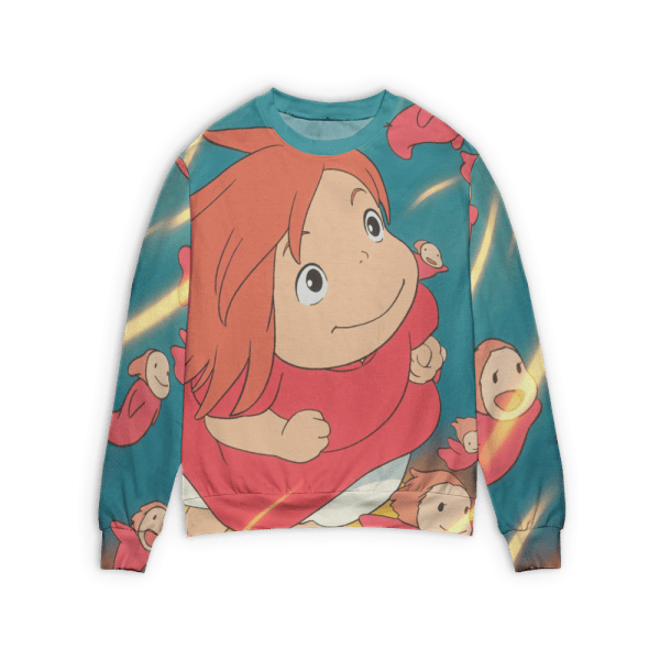 Ponyo and Sosuke under Water 3D Sweater Ghibli Store ghibli.store