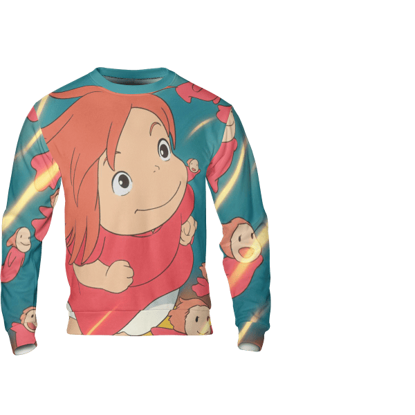 Ponyo Freedom 3D Sweatshirt Ghibli Store ghibli.store
