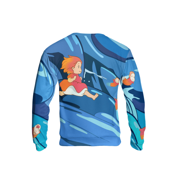 Ponyo on the Waves 3D Sweatshirt Ghibli Store ghibli.store