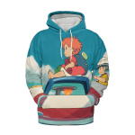 Ponyo and Sosuke on the Boat 3D Hoodie Ghibli Store ghibli.store