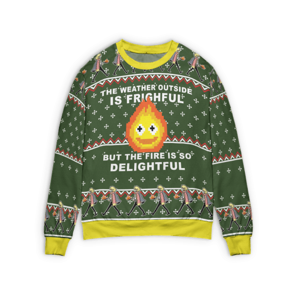 Howl’s Moving Castle – The Fire is So Delightful Ugly Christmas Sweater Ghibli Store ghibli.store