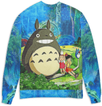 Totoro and the Girls in Jungle 3D Sweater Ghibli Store ghibli.store