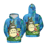 Totoro and the Girls in Jungle 3D Hoodie Ghibli Store ghibli.store