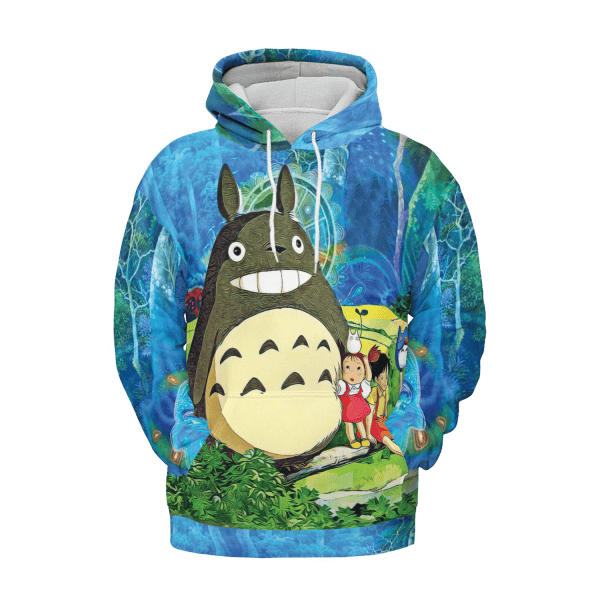 Totoro and the Girls in Jungle 3D Hoodie Ghibli Store ghibli.store