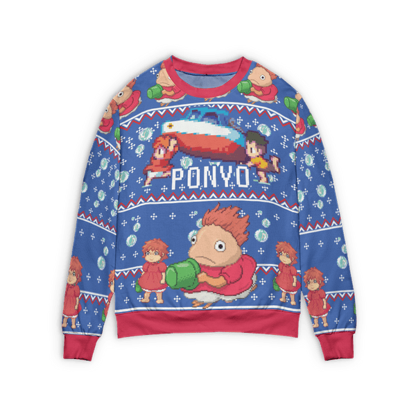 Ponyo Transforming Ugly Christmas Sweater