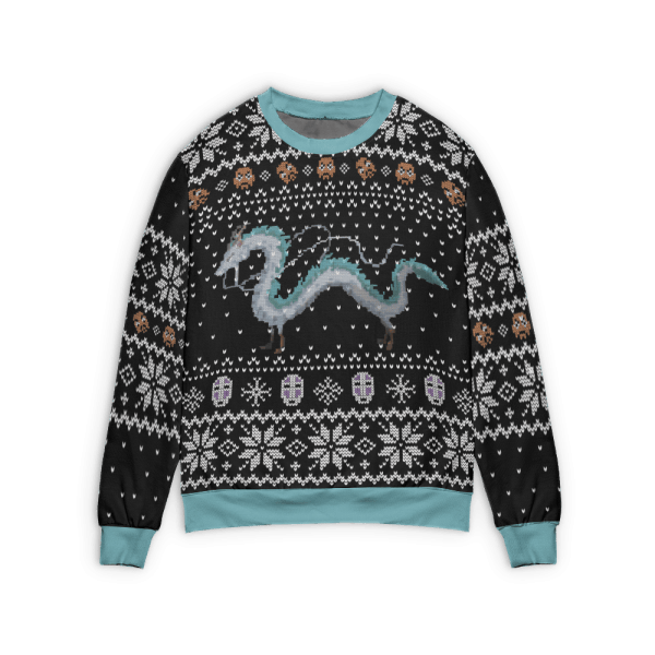 Spirited Away Haku Dragon Ugly Christmas Sweater Style 1 Ghibli Store ghibli.store