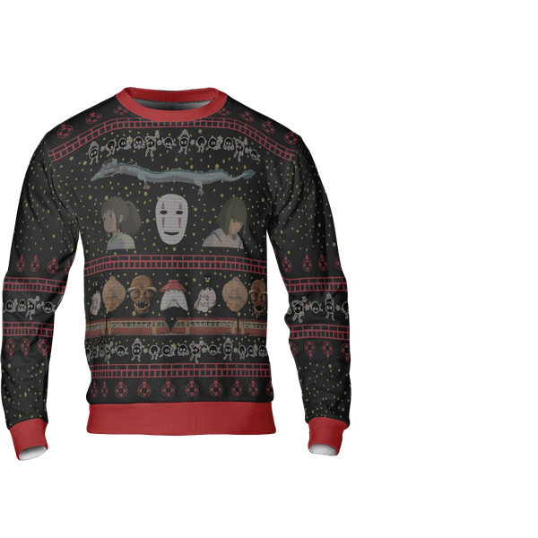 Spirited Away Characters Christmas 3D Sweatshirt Style 3 Ghibli Store ghibli.store