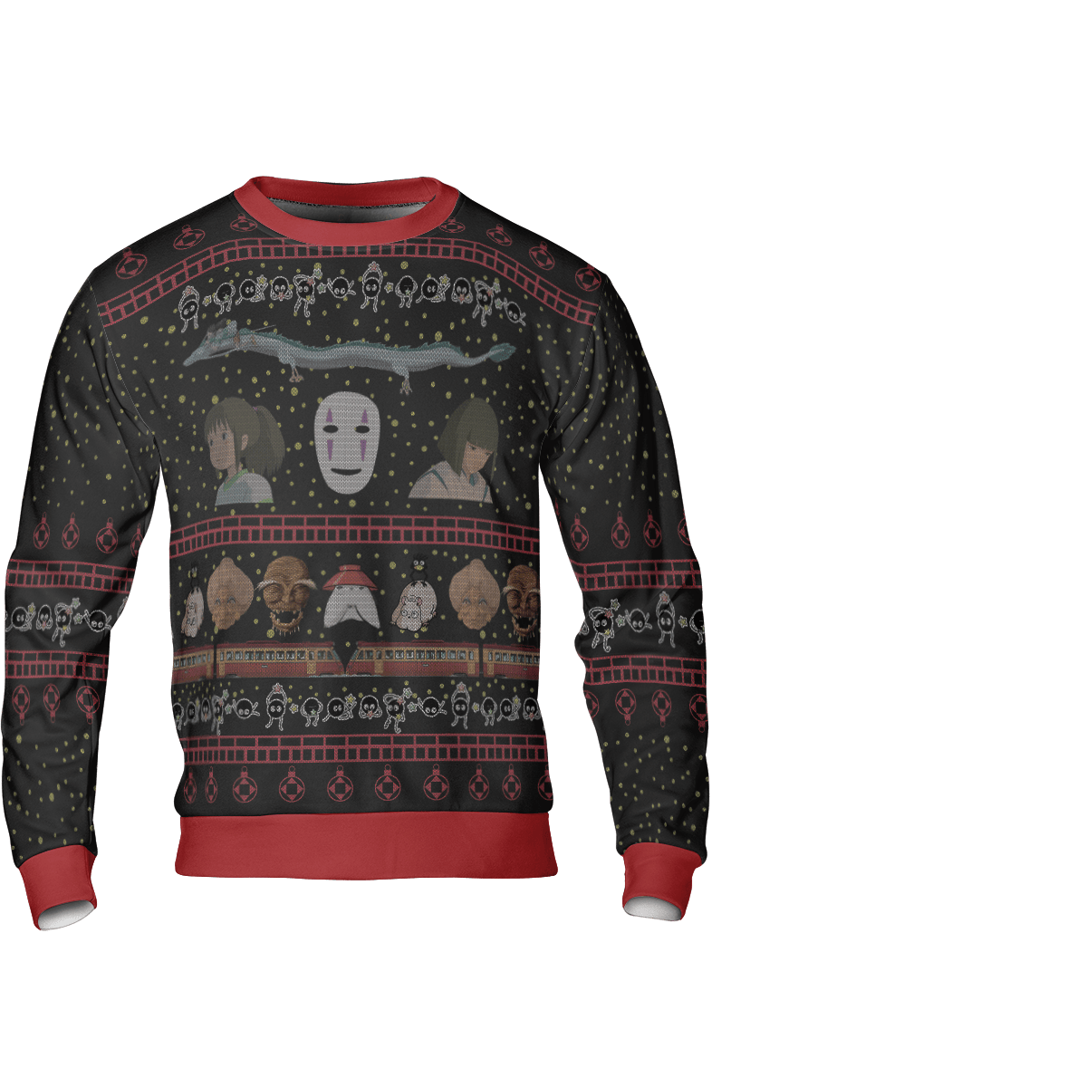 Spirited Away Characters Christmas 3D Sweatshirt Style 1 Ghibli Store ghibli.store