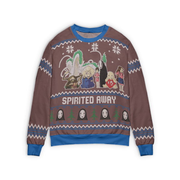 Spirited Away Characters Ugly Christmas Sweater Style 3 Ghibli Store ghibli.store