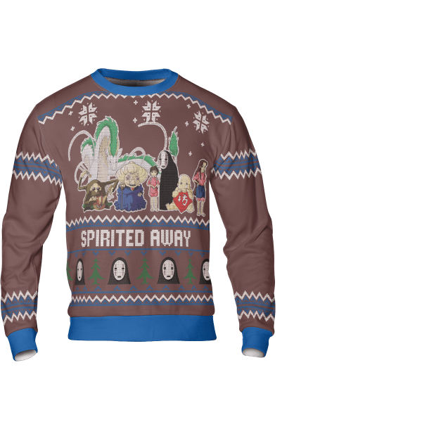 Spirited Away Characters Christmas 3D Sweatshirt Style 1 Ghibli Store ghibli.store