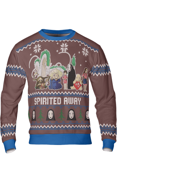Spirited Away Characters Christmas 3D Sweatshirt Style 1