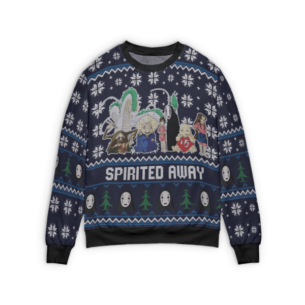 Spirited Away Characters Ugly Christmas Sweater Style 4 Ghibli Store ghibli.store